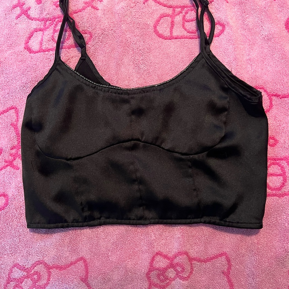Women's Black Satin Bralette